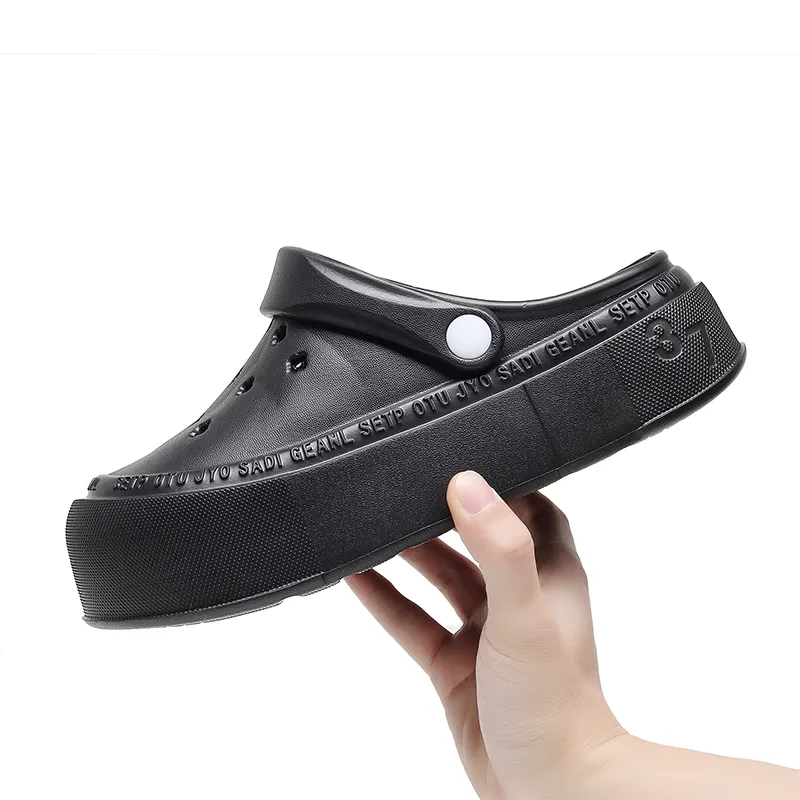 XGGC Summer Eva Closed Toe Mules Platform Height Increasing Squashy And Bouncy Feeling Slippers Soft Sole Casual Clogs-4