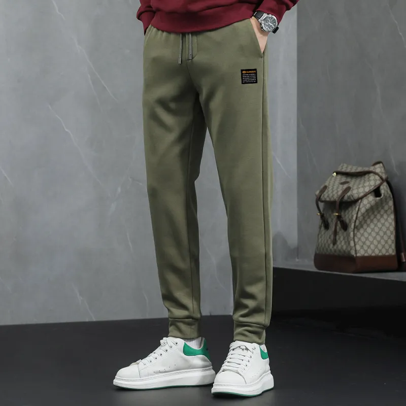 HARSIINCN Knitted Sports Pants Men's Green-2