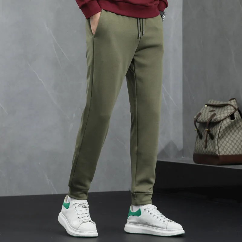 HARSIINCN Knitted Sports Pants Men's Green-5
