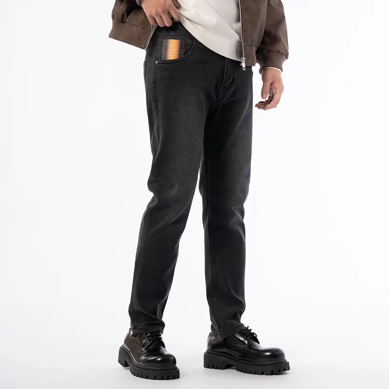 HARSIINCN Jeans Men's Black Gray-2