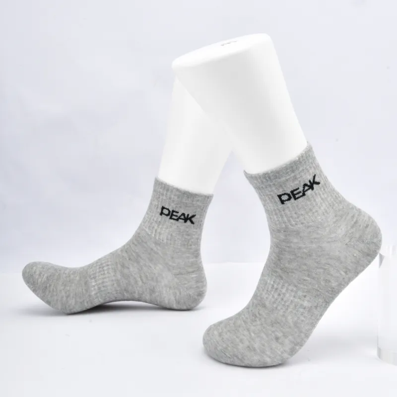 PEAK Mid-Calf Socks Unisex Combo Set Black White Gray-47