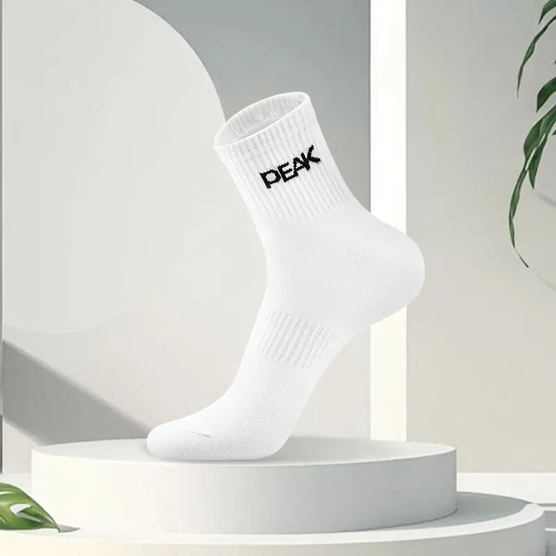 PEAK Mid-Calf Socks Unisex Combo Set Black White Gray-28