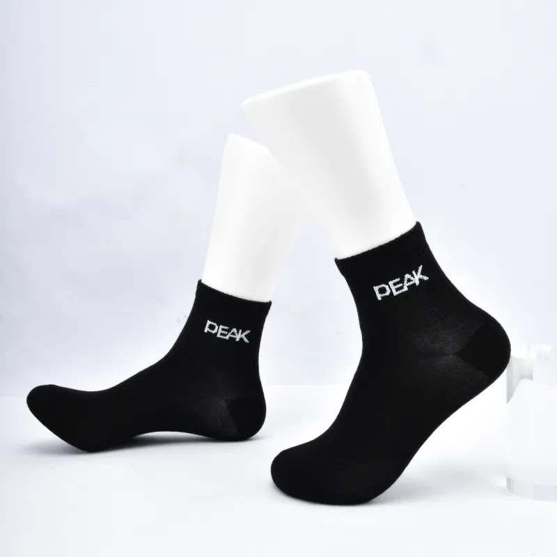 PEAK Mid-Calf Socks Unisex Combo Set Black White Gray-29