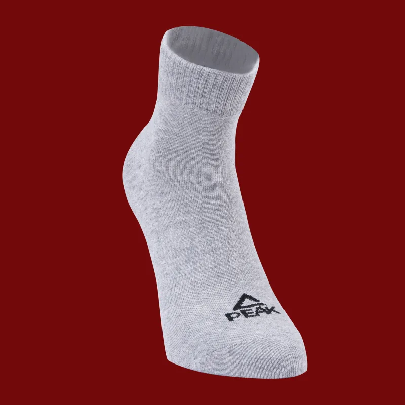 PEAK Mid-Calf Socks Unisex 3 Pack Gray-3