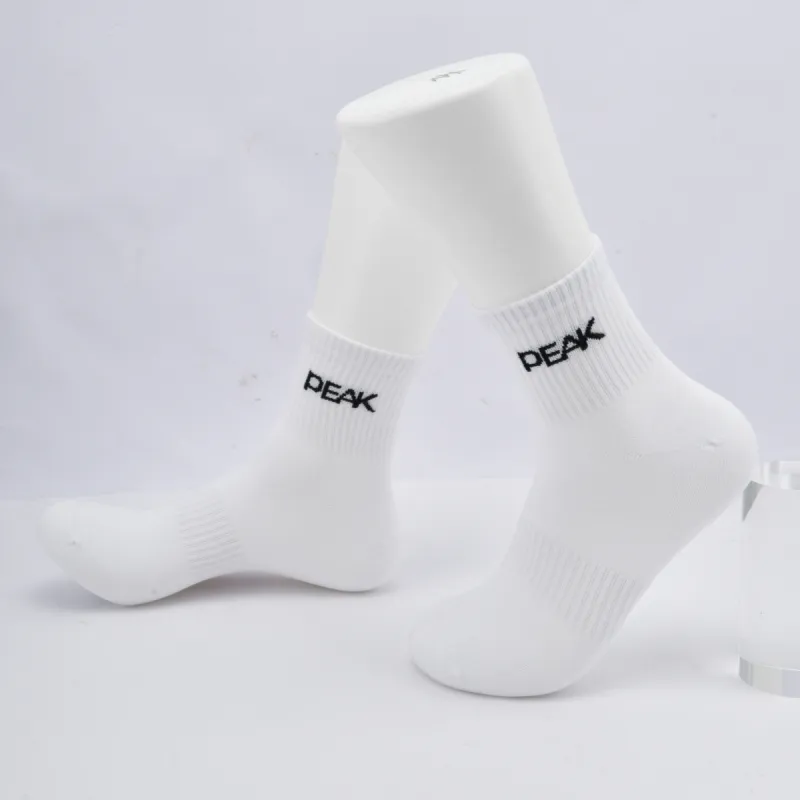 PEAK Mid-Calf Socks Unisex Combo Set Black White Gray-49