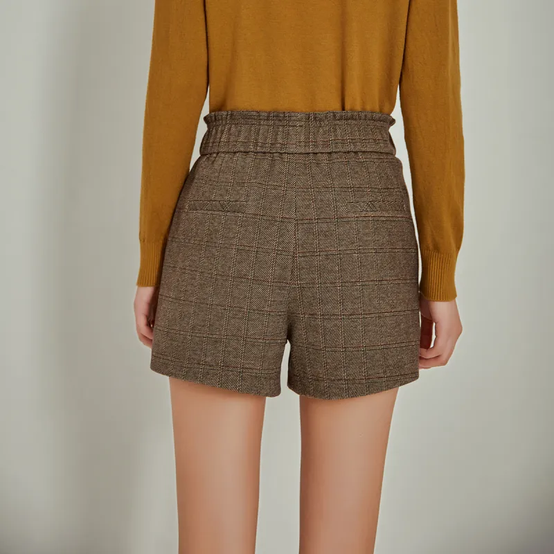 Emodues Casual Shorts Women's Coffee-9