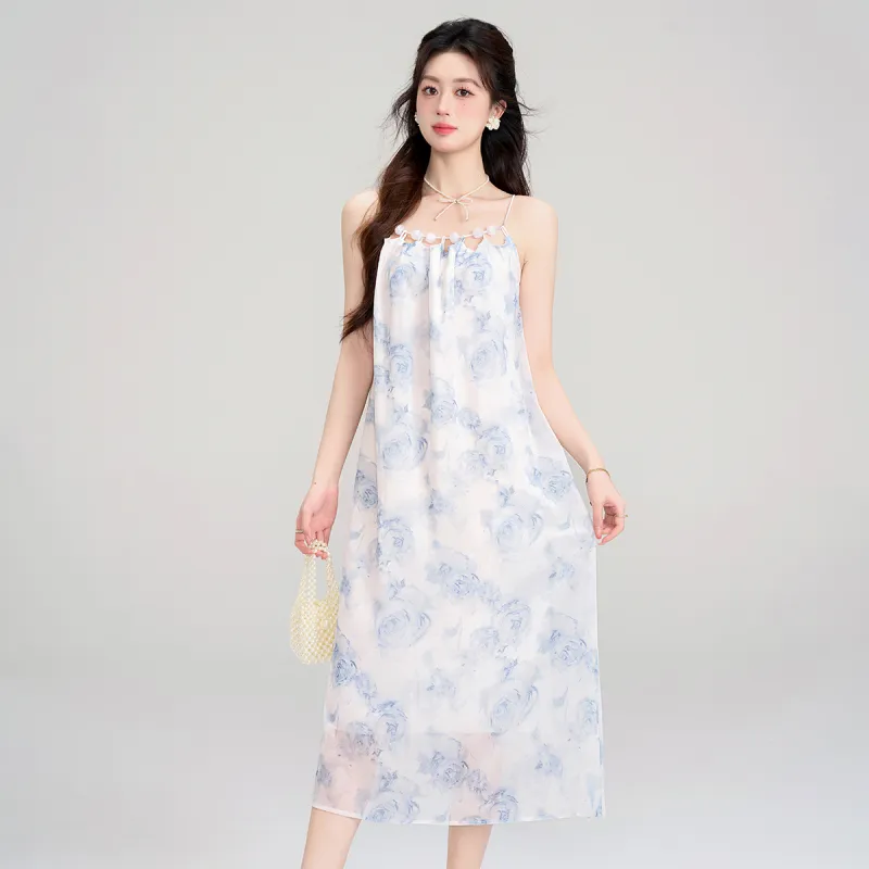 Emodues Slip Dress Women's Blue-9