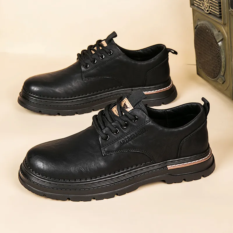 ARTHURBUILL Men's Casual Shoes Men Low Top Black/Khaki-3