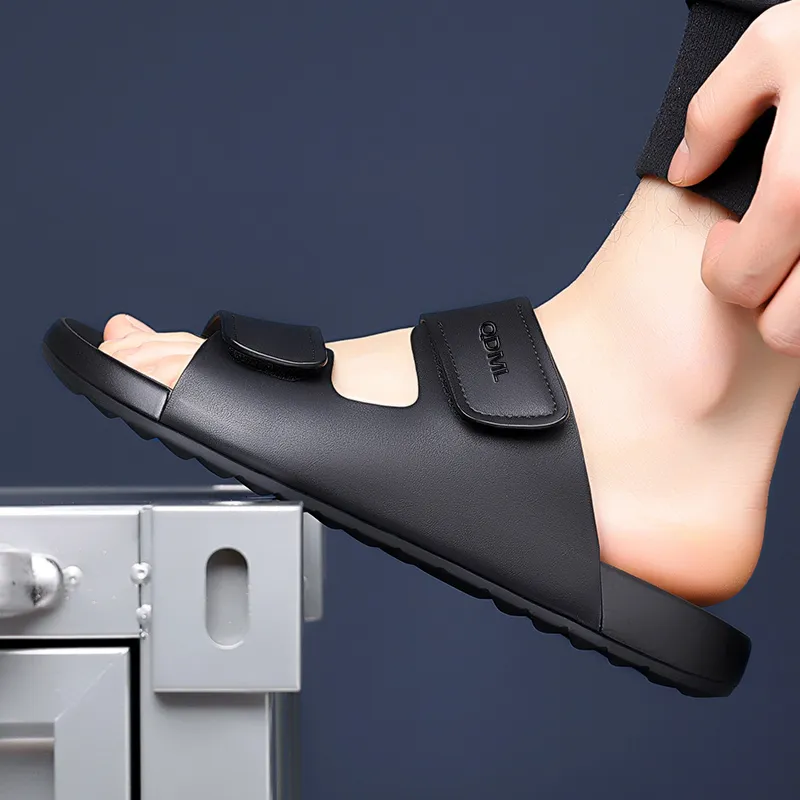 Qiandongmeili Stitching Abrasion Resistant Slide Slippers Men's-2