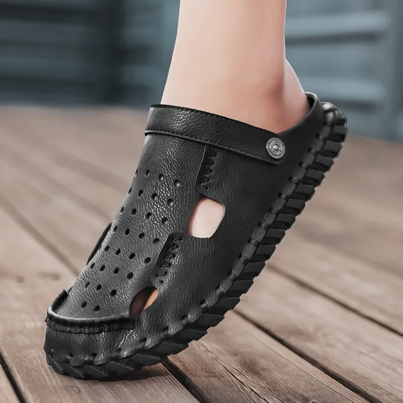 Qiandongmeili Rubber Sole Closed Toe Slippers Men's-2