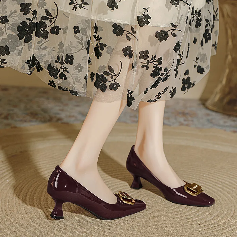 Qiandongmeili Chunky Heel High Heels Women's-12