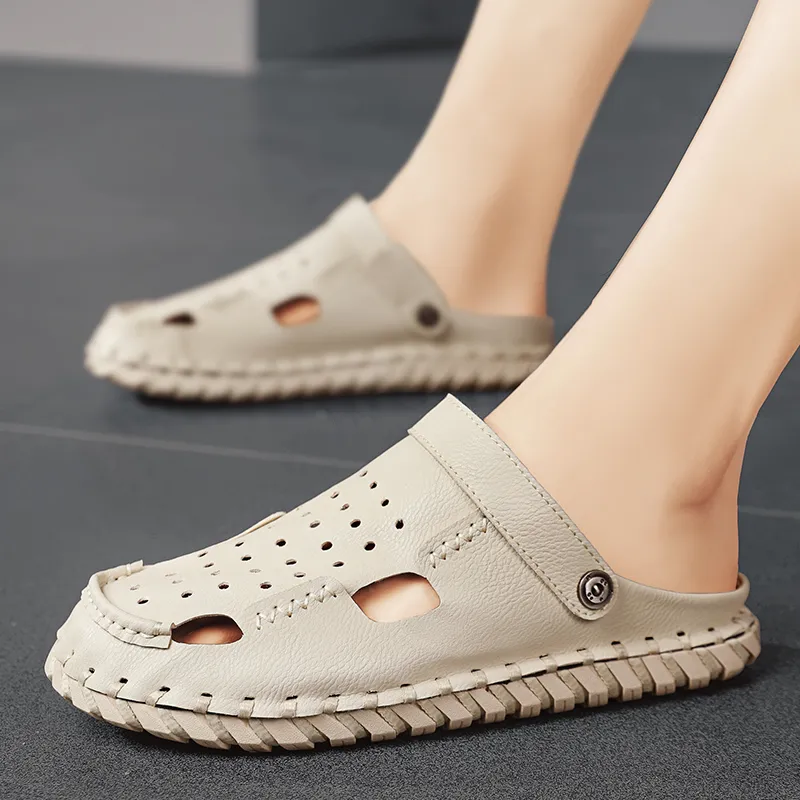 Qiandongmeili Rubber Sole Closed Toe Slippers Men's-8