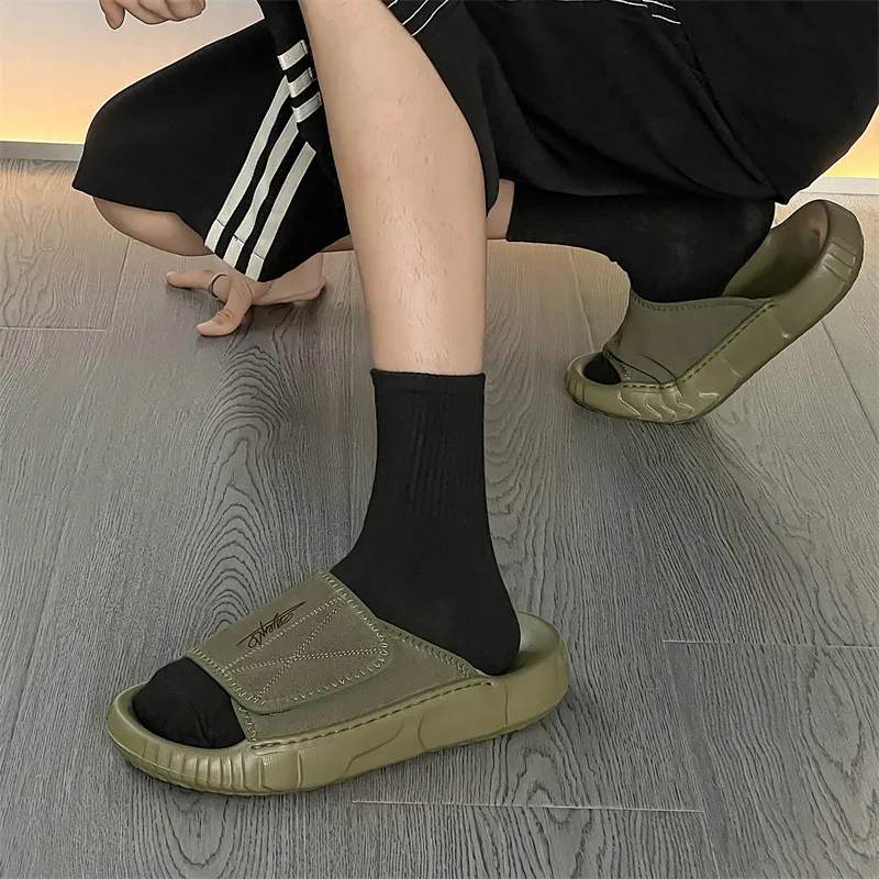 Qiandongmeili Rubber Sole Slide Slippers Men's-8