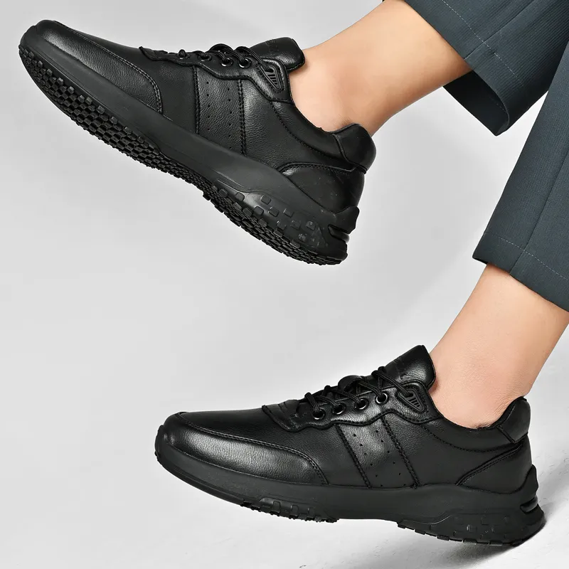 Qiandongmeili Casual Shoes Men Low Top Black/White-3