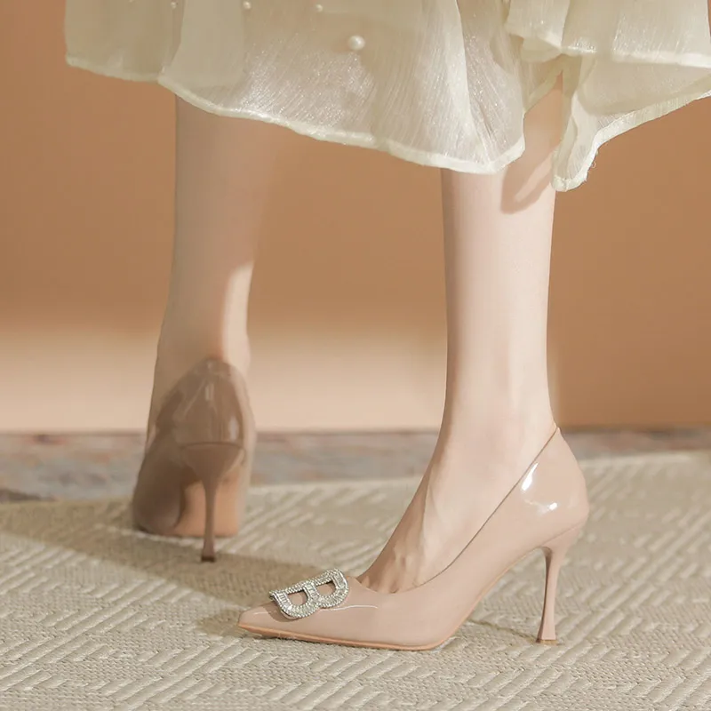 Qiandongmeili Slim Heel High Heels Women's-8