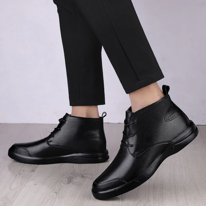 Qiandongmeili Ankle Boots Men's Black-9