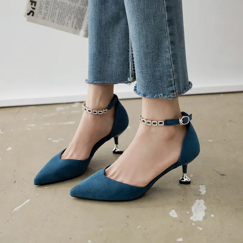 Qiandongmeili Slim Heel High Heels 6.5cm Women's-5
