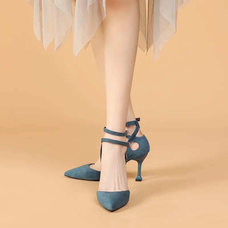 Qiandongmeili Slim Heel High Heels 8cm Women's-7