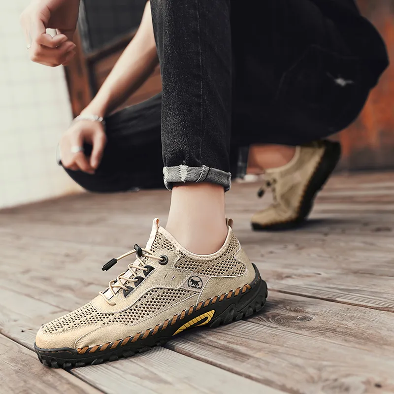 Qiandongmeili Breathable Low Top Casual Shoes Men's-3