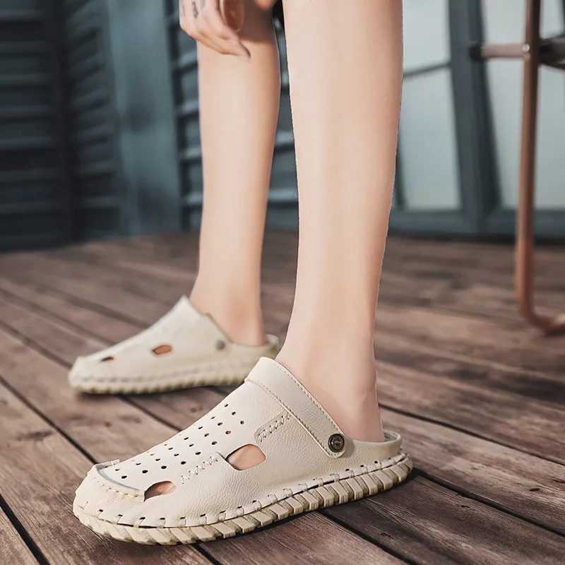 Qiandongmeili Rubber Sole Closed Toe Slippers Men's-9