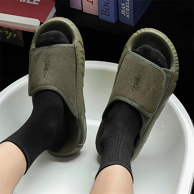 Qiandongmeili Rubber Sole Slide Slippers Men's-7