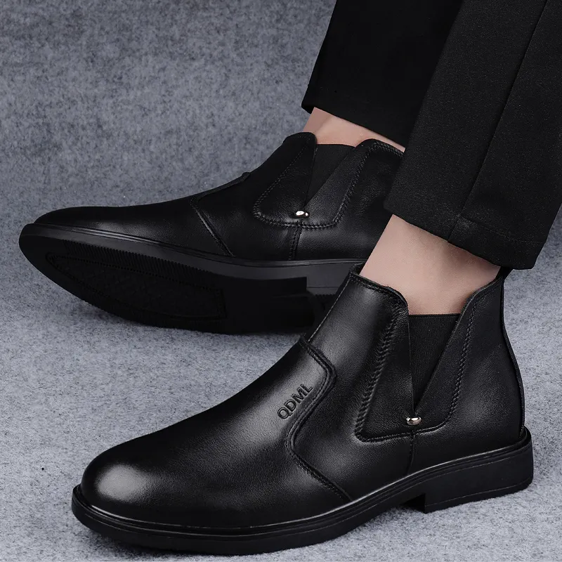 Qiandongmeili Chelsea Boots Men Black-8