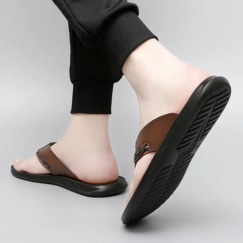Qiandongmeili Rubber Sole Flip Flops Men's-5