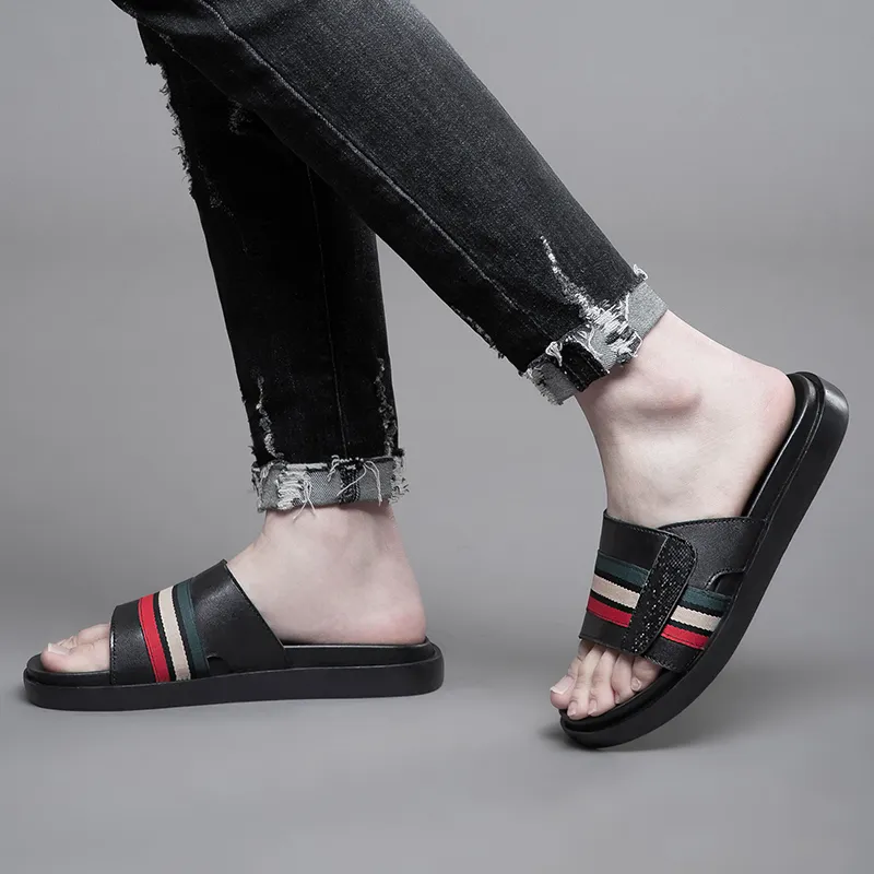Qiandongmeili Quiet Slide Slippers Men's Black-4