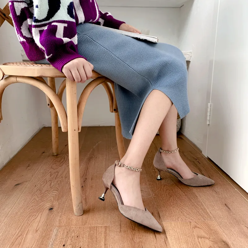 Qiandongmeili Slim Heel High Heels 6.5cm Women's-10