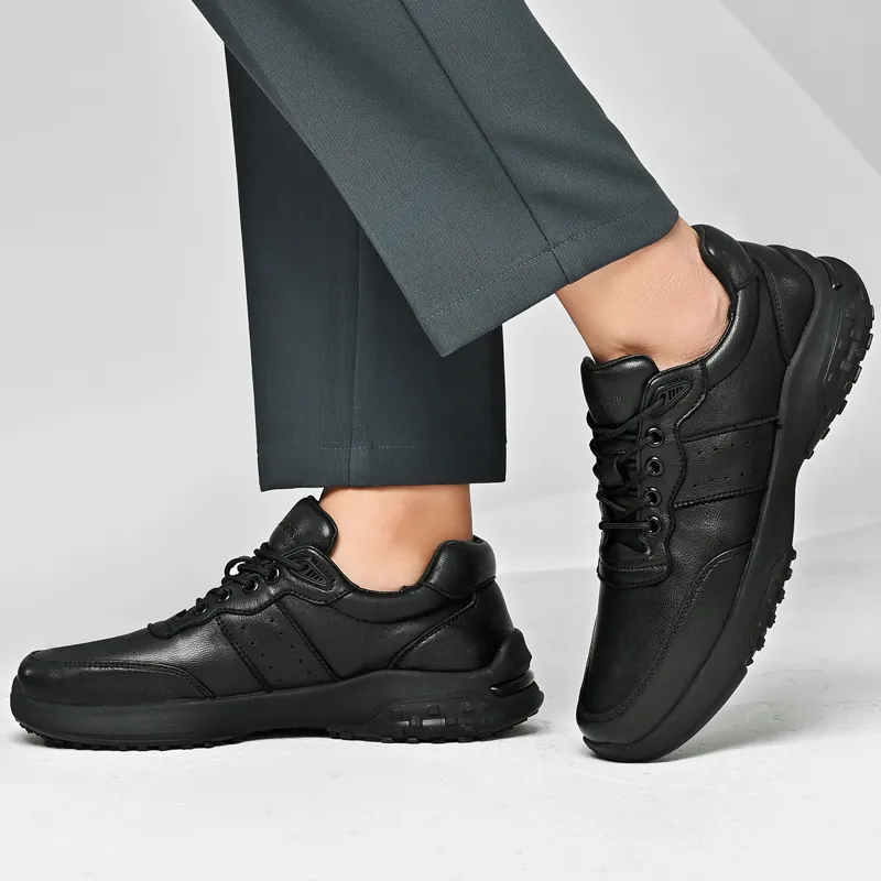 Qiandongmeili Casual Shoes Men Low Top Black/White-4