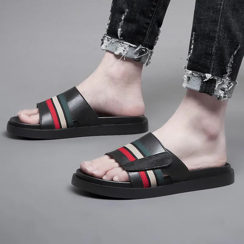 Qiandongmeili Quiet Slide Slippers Men's Black-2