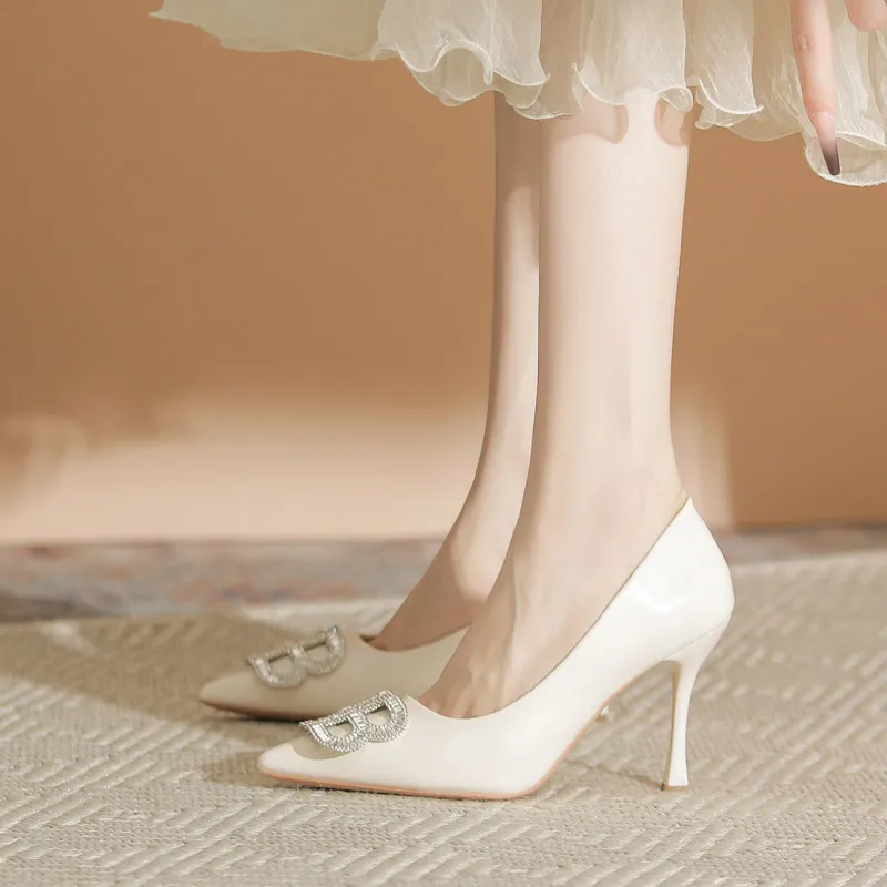 Qiandongmeili Slim Heel High Heels Women's-13