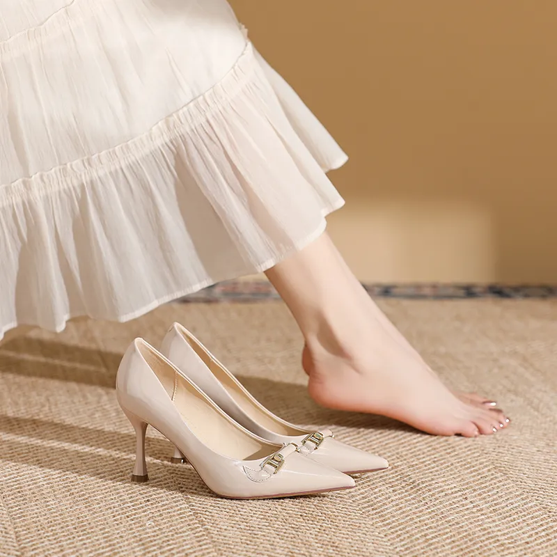 Qiandongmeili Slim Heel High Heels 8cm Women's-7