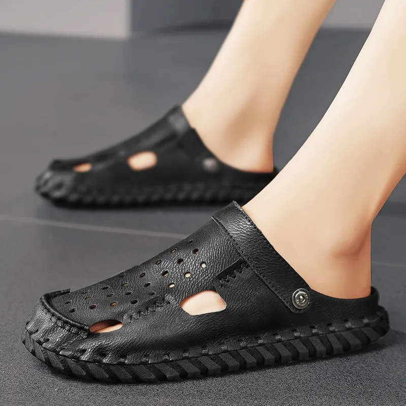Qiandongmeili Rubber Sole Closed Toe Slippers Men's-1