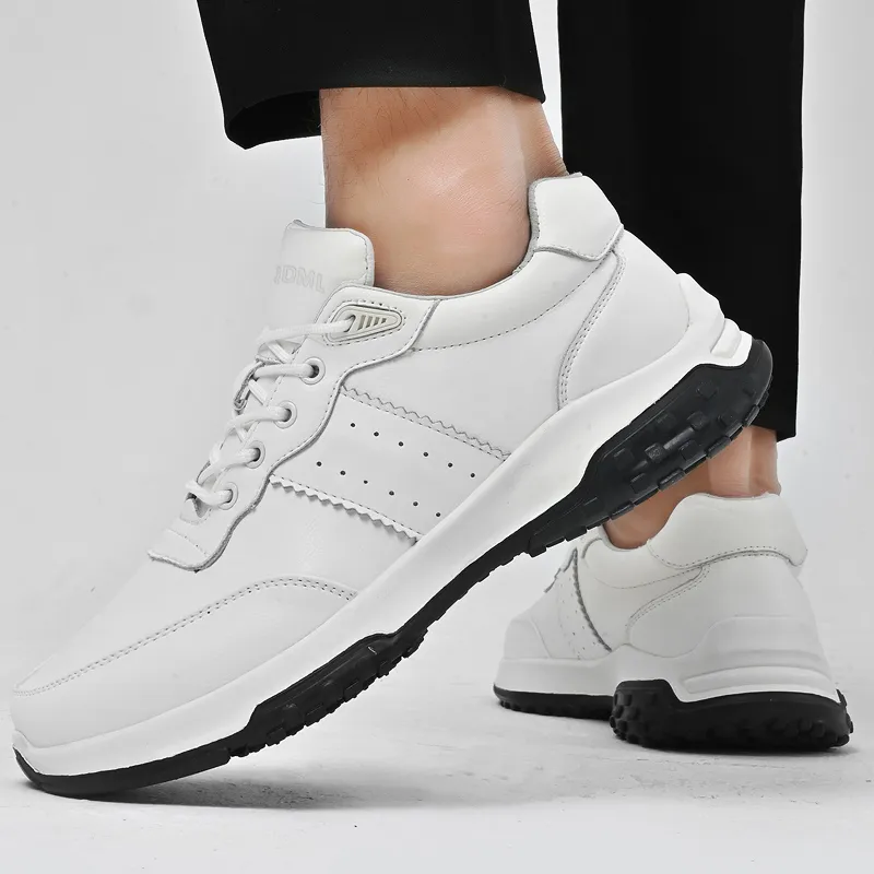 Qiandongmeili Casual Shoes Men Low Top Black/White-8