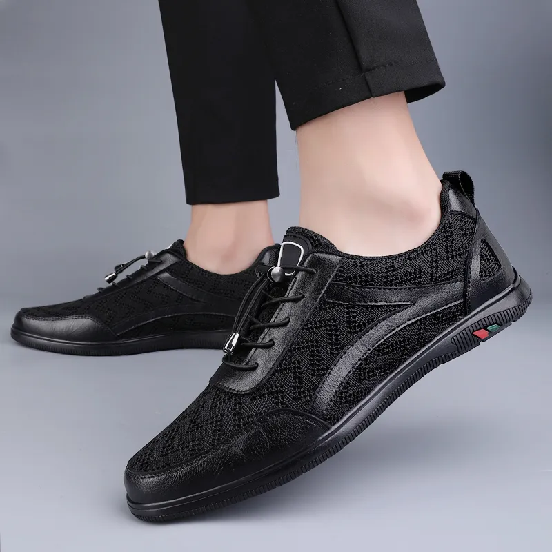 Qiandongmeili Breathable Low Top Skateboard Shoes Men's-3