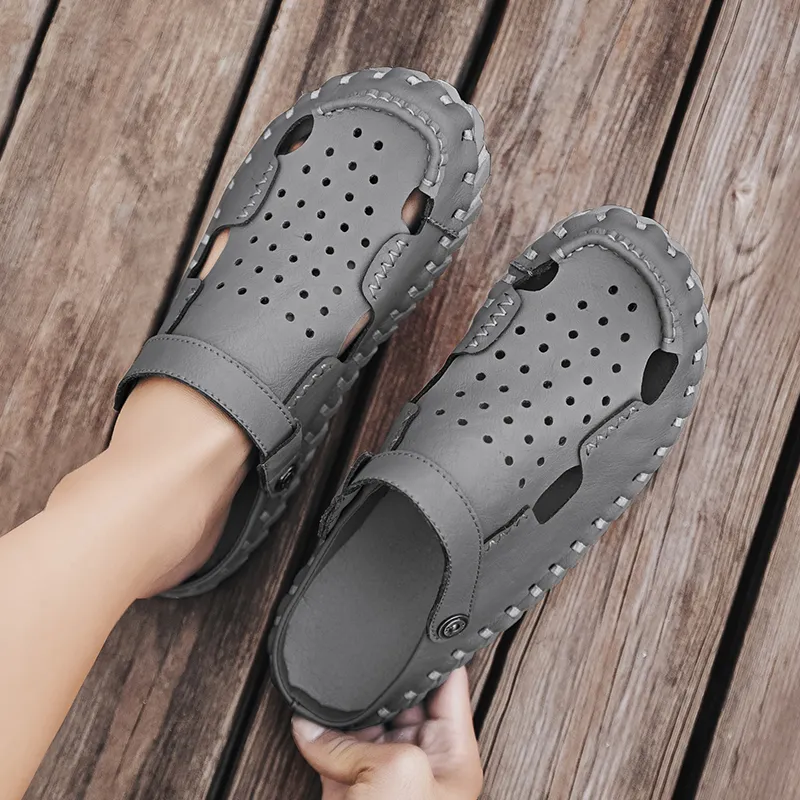 Qiandongmeili Rubber Sole Closed Toe Slippers Men's-5