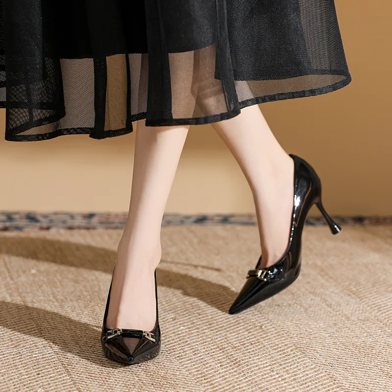 Qiandongmeili Slim Heel High Heels 8cm Women's-2