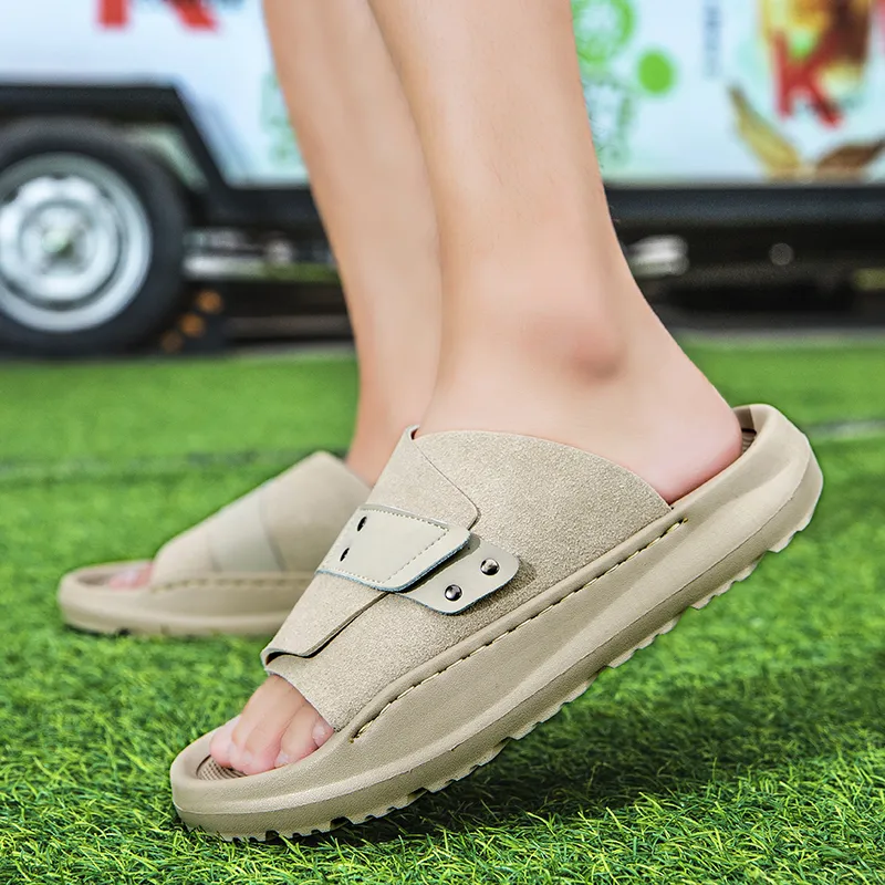 Qiandongmeili Stitching Slide Slippers Men's-8