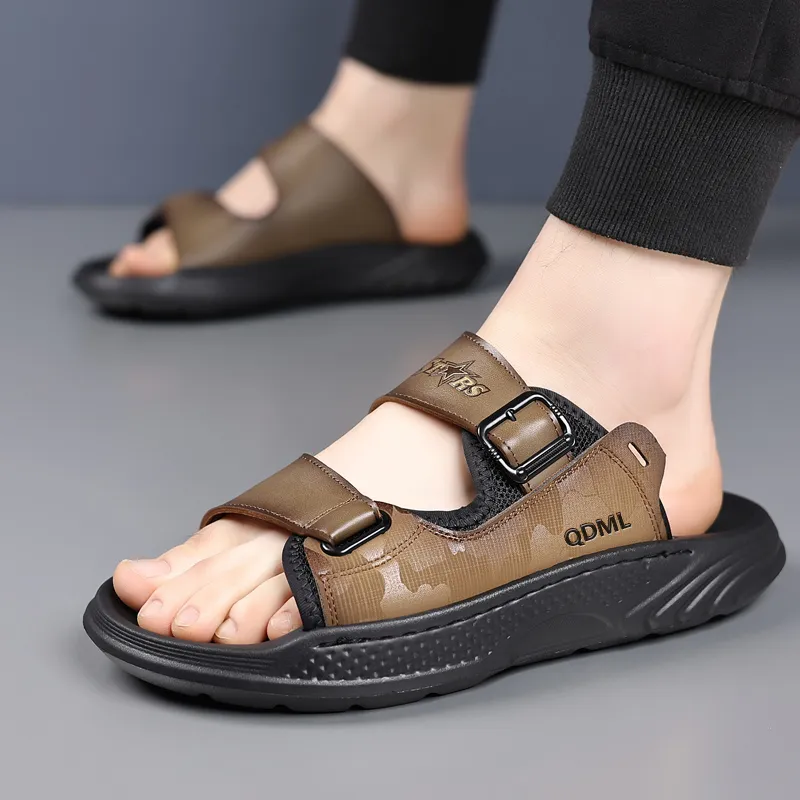Qiandongmeili Stitching Slip Resistant Slide Slippers Men's-1