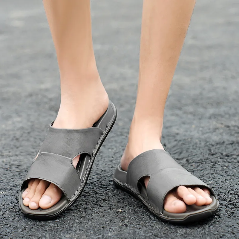 Qiandongmeili Slide Slippers Men's Gray-2
