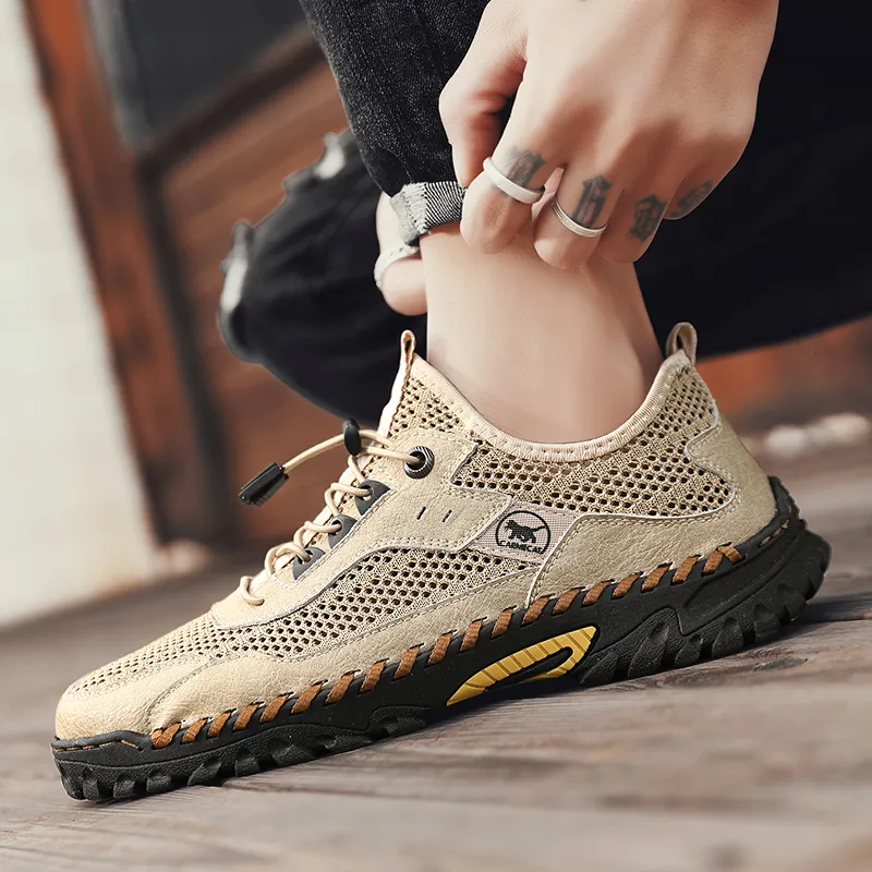 Qiandongmeili Breathable Low Top Casual Shoes Men's-2