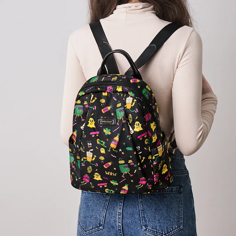 Joy&Mario Fabric Fresh And Cute Outdoor Practical Versatile Textured Commute Regular Women's Classic Black/Khaki-2