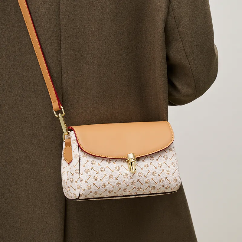 Joy&Mario PVC Casual Texture Practical Commute Shoulder Bag, Crossbody Bag Women's Coffee/Matcha/Ecru-12
