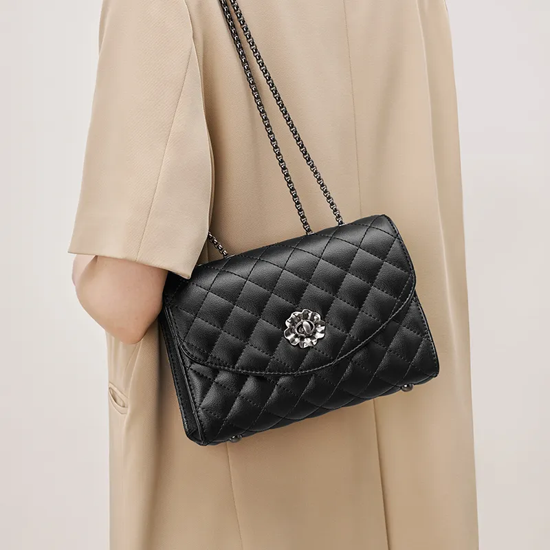 Joy&Mario Cow Leather Crossbody Bag, Shoulder Bag Women's Black/Ecru-1