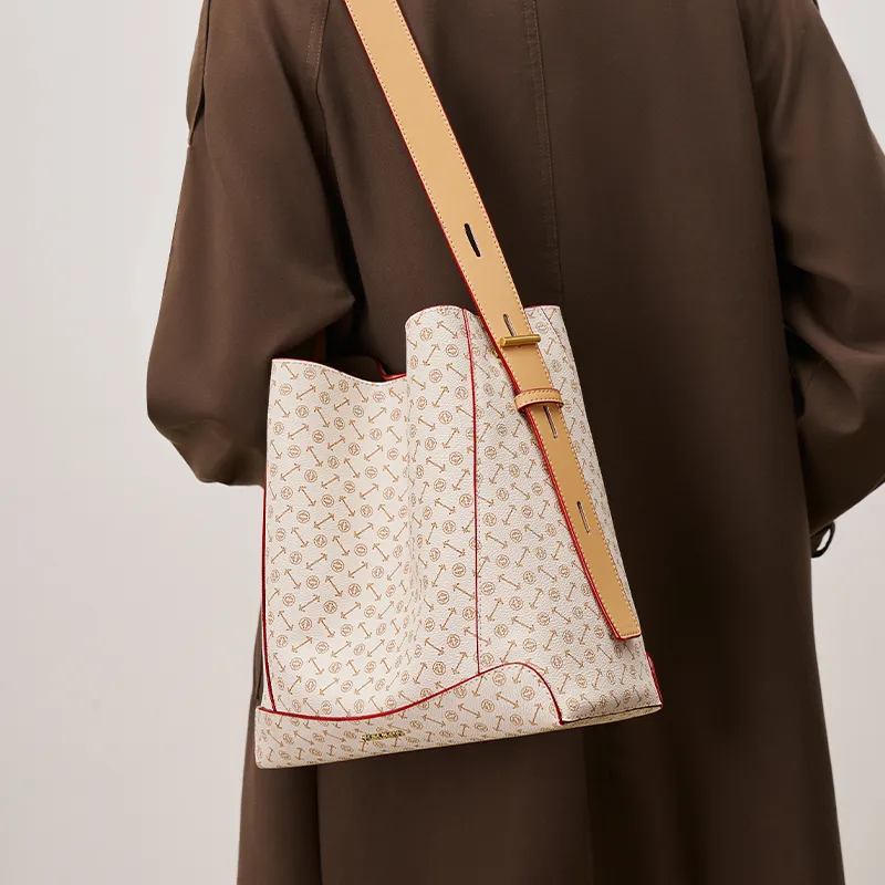 Joy&Mario PVC Trendy High Quality French Commuter Bag Regular Women's Coffee/Ecru/Matcha-7