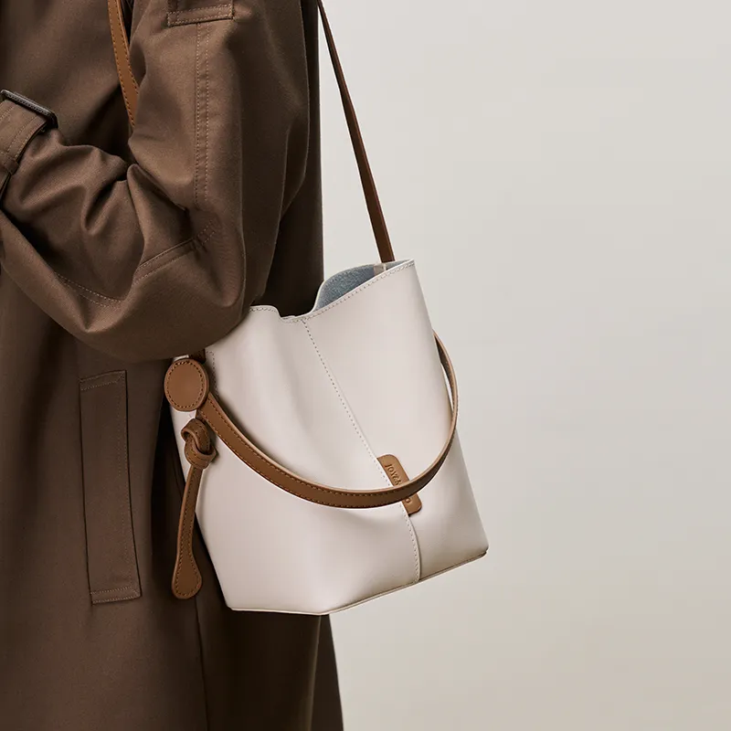 Joy&Mario Cow Leather High End Casual Lightweight Commute Small Size Women's Ecru/Cocoa Brown-2