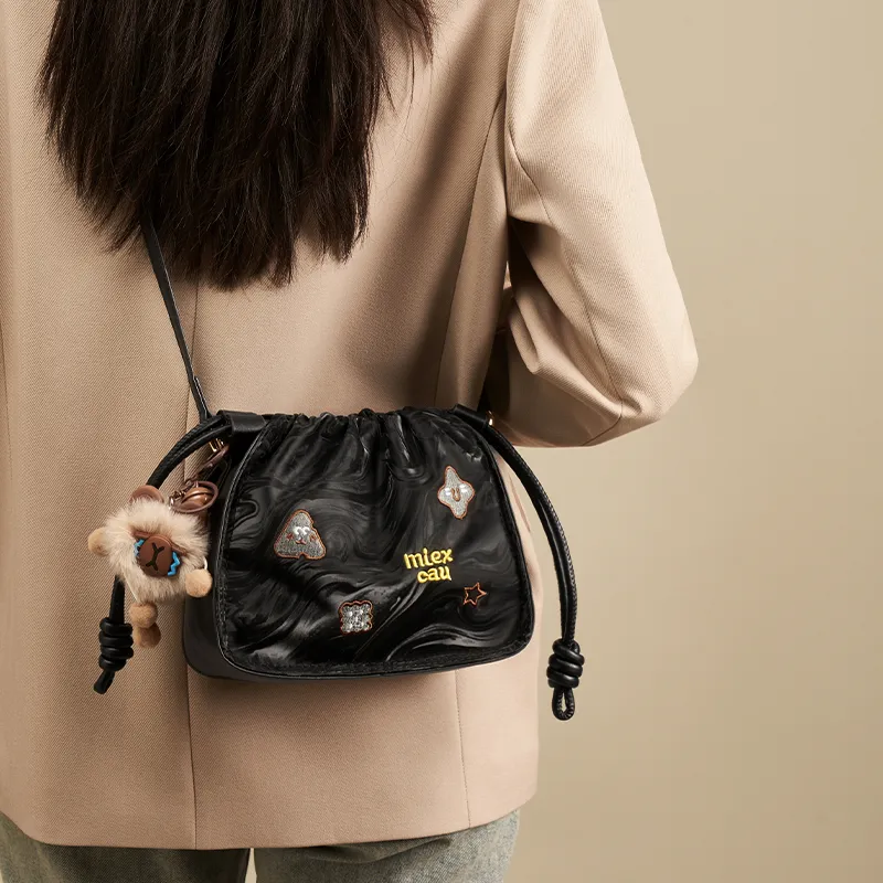 Joy&Mario Synthetic Leather Shoulder Bag Regular Women's Caramel Brown/Classic Black-6