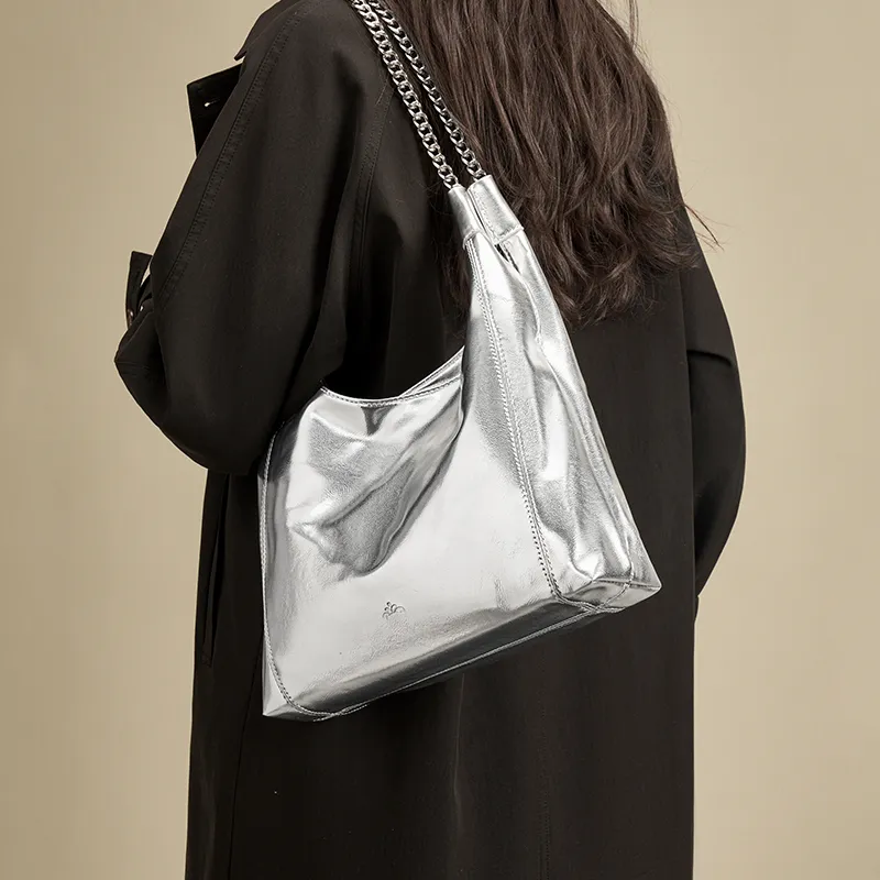 Joy&Mario Synthetic Leather Crossbody Bag Shoulder Bag Women's Black/Ecru/Silver-10
