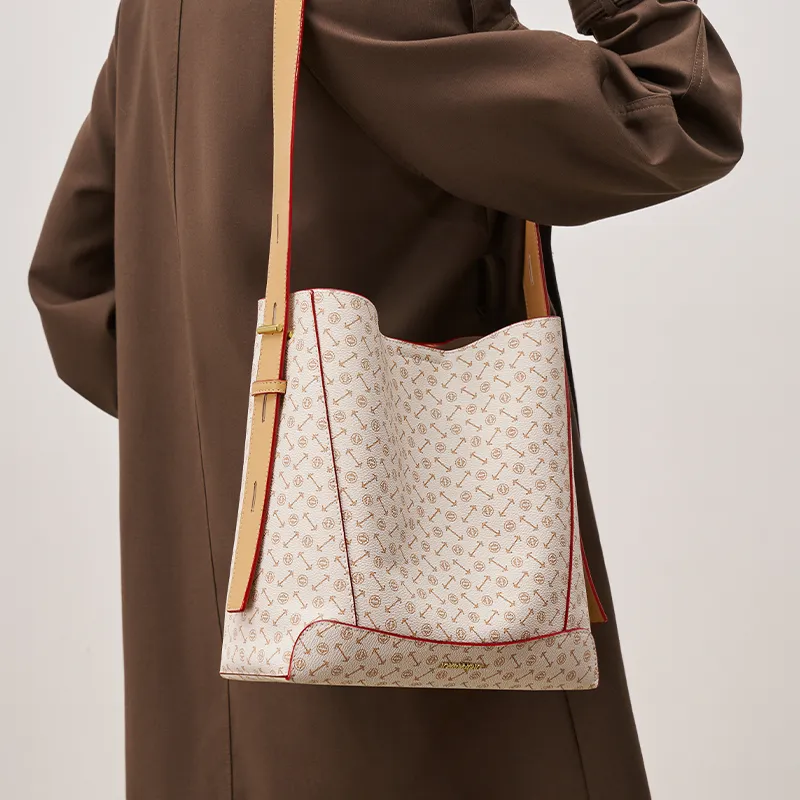 Joy&Mario PVC Trendy High Quality French Commuter Bag Regular Women's Coffee/Ecru/Matcha-6